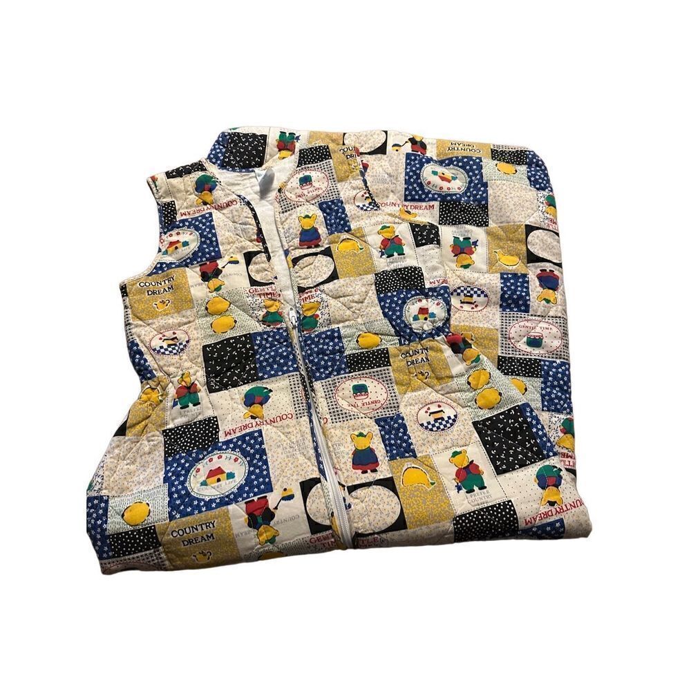 Vintage Baby Club Quilted Sleep Sack Bag Country Pattern Full Zip Cotton 110 CM